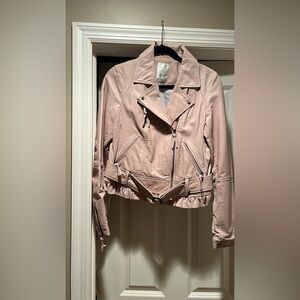 Anthropologie Elevenses Women's Pink Leather & suede Jacket